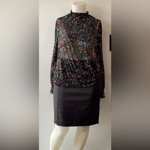 Addition Elle Sheer Floral Blouse